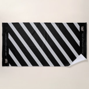 Miss USA Custom Stripe SLVR Crown Beach Towel