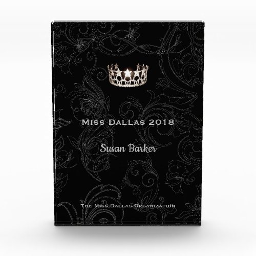 Miss USA Flourish Silver Crown Acrylic Award