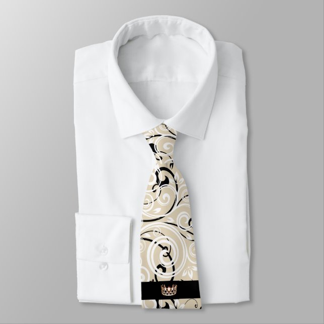 Miss USA Gold Crown Men's Flourish Tie (Tied)