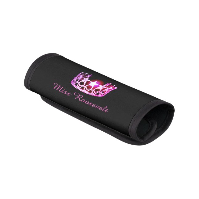 Miss USA Hot Pink Crown Luggage Handle Wrap (Angled)