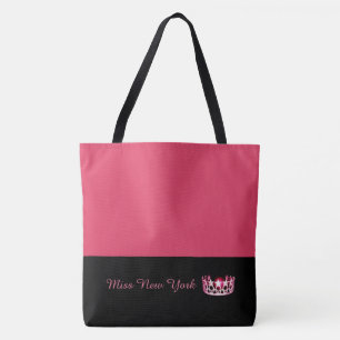Miss USA Hot Pink Crown Tote Bag-Large Geranium Bag