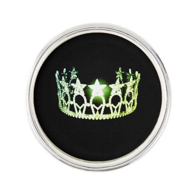 Miss USA Lime Green Crown Lapel Pin (Front)
