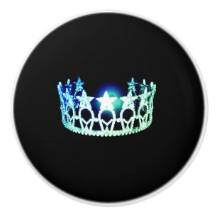 Miss USA Mint Crown Ceramic Cabinet Knob
