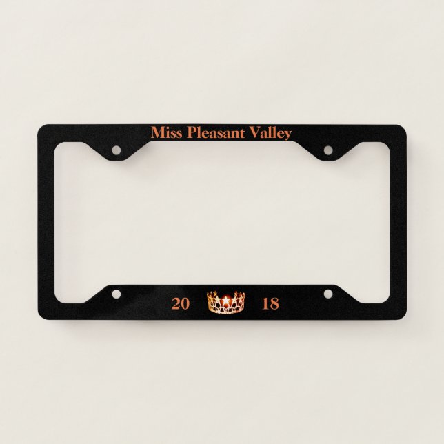 Miss USA Orange Crown Title/Date License Frame (Front)