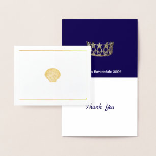 Miss USA Pageant type Star Crown Shell Thank You Foil Card