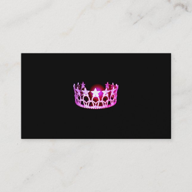 Miss USA Pink Crown Business Cards (Front)