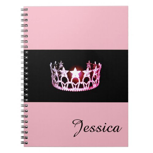 Miss USA Pink Crown Notebook_ Custom Name Notebook