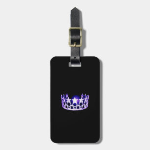 Miss USA Purple Crown Luggage Tag-Vertical Tag