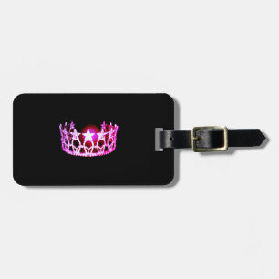 Miss USA Raspberry Pink Crown Luggage Tag