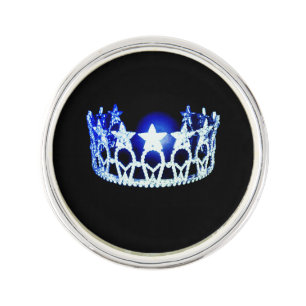 Miss USA Royal Blue Star Crown Lapel Pin