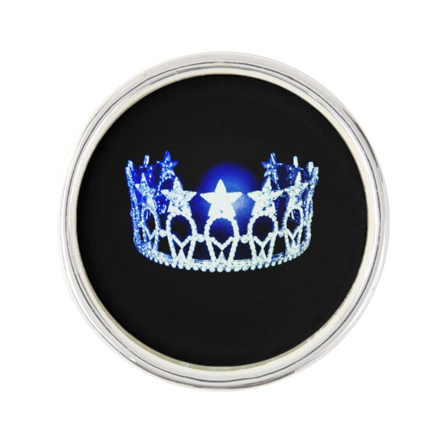 Miss USA Royal Blue Star Crown Lapel Pin (Front)