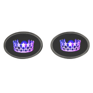 Miss USA Royal Purple Crown Cuff Links