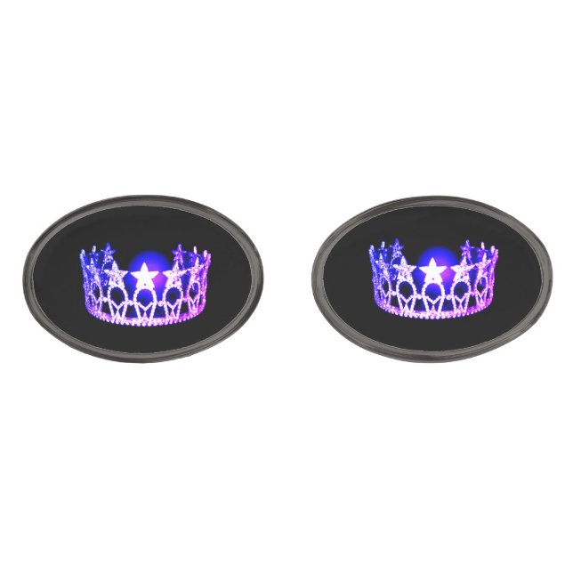 Miss USA Royal Purple Crown Cuff Links (Front)