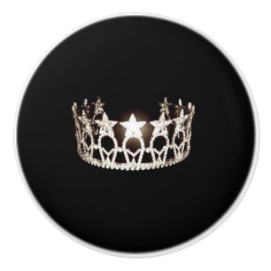 Miss USA Silver Crown Ceramic Cabinet Knob