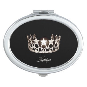 Miss USA Silver Crown Compact Mirror-Name Compact Mirror