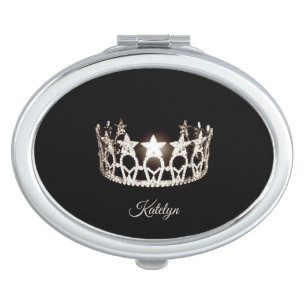 Miss USA Silver Crown Compact Mirror-Name Mirror