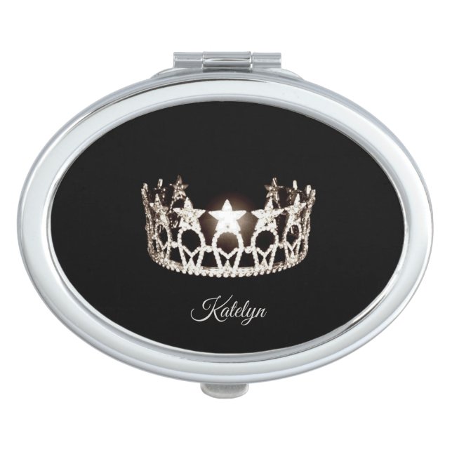Miss USA Silver Crown Compact Mirror-Name Mirror (Front)