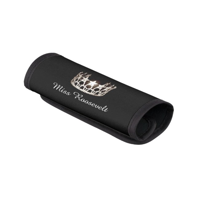 Miss USA Silver Crown Luggage Handle Wrap (Angled)