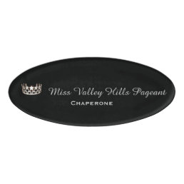 Miss USA Silver Crown Oval Name Tag