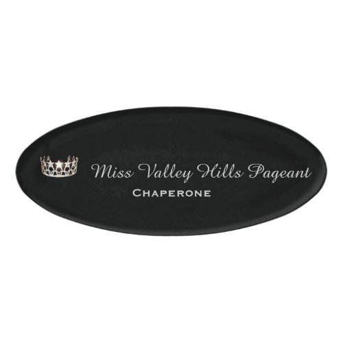 Miss USA Silver Crown Oval Name Tag