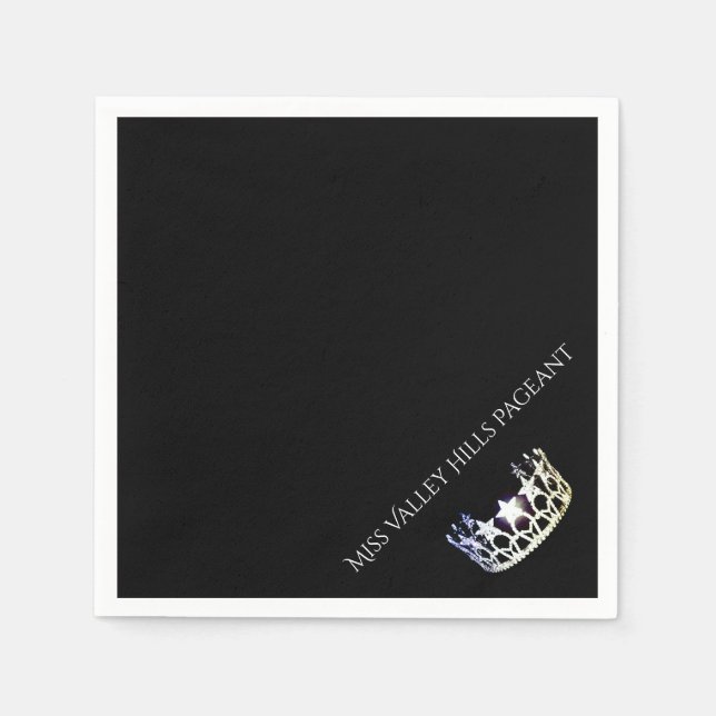 Miss USA Silver Crown Paper Party Napkins (Front)