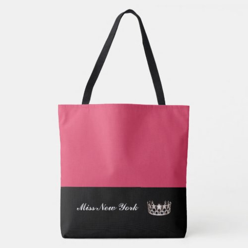 Miss USA Silver Crown Tote Bag_Large Geranium