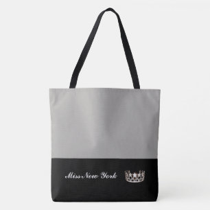 Miss USA Silver Crown Tote Bag-Large Silver