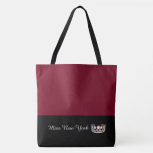 Miss USA Silver Crown Tote Bag-LRGE Crimson Bag