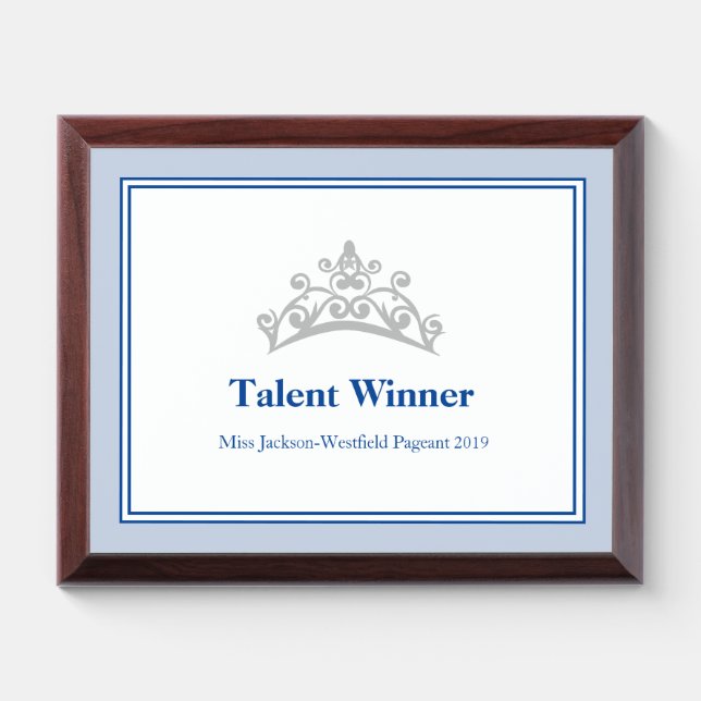 Miss USA Silver Crown Wood Pageant Awards Plaque (Horizontal)