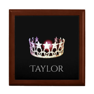 Miss USA SLVR Crown Personal Name Jewerly Box