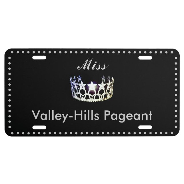 Miss USA Star Crown Aluminum License Plate (Front)