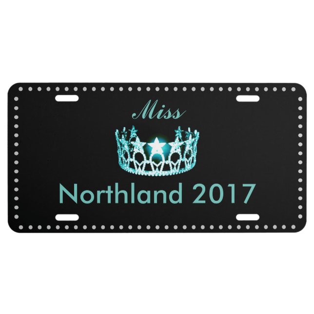 Miss USA Star Crown Aluminum License Plate (Front)