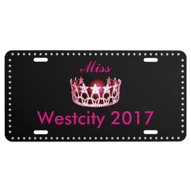 Miss USA Star Crown Aluminum License Plate (Front)