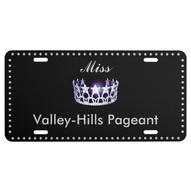 Miss USA Star Crown Aluminum License Plate (Front)
