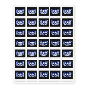 Miss USA state Blue Crown Temporary Tattoo