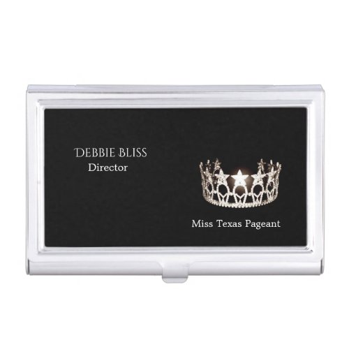 Miss USA State Silver Crown Business Card Holder
