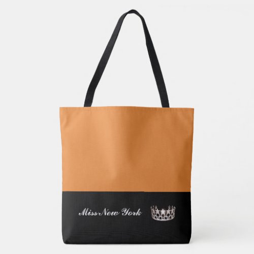 Miss USA State Silver Crown Tote Bag_Large Orange