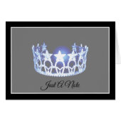 Miss USA style Blue Crown Note Card (Front Horizontal)