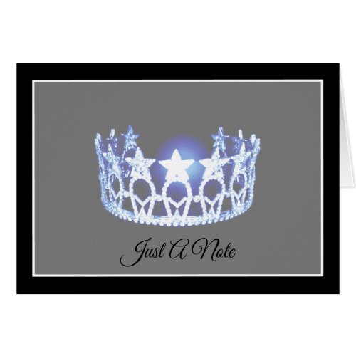 Miss USA style Blue Crown Note Card