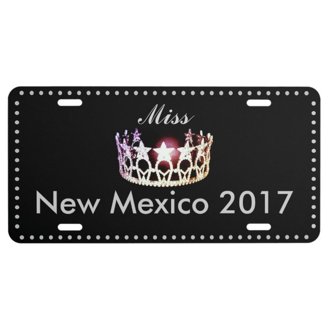 Miss USA style Crown Aluminum License Plate (Front)