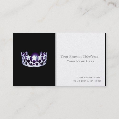 Miss USA style Crown Custom Business Cards