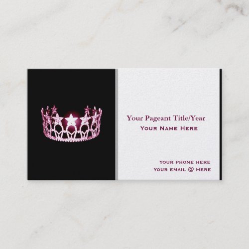 Miss USA style Crown Custom Business Cards