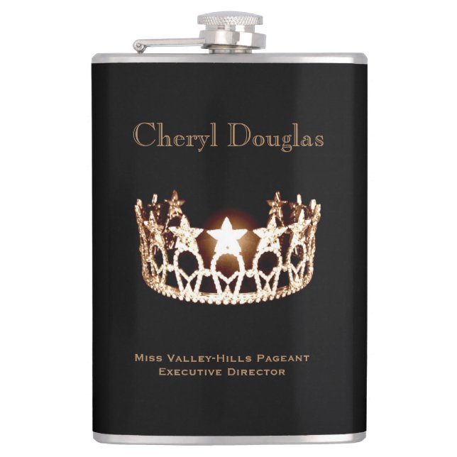 Miss USA style Crown Flask Custom Name (Front)