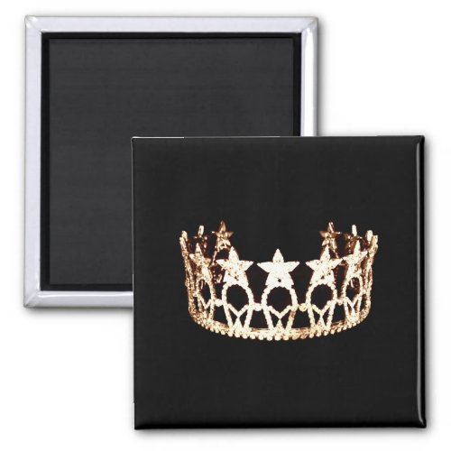 Miss USA style Crown Magnate Gold Star Magnet