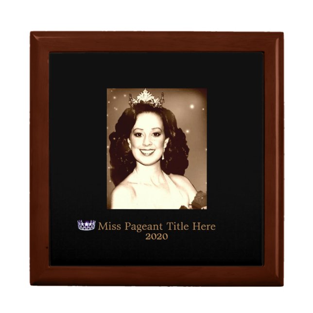 Miss USA style Custom Photo & Date Trinket Box (Front)
