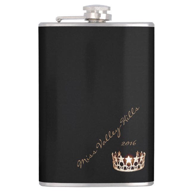 Miss USA style Custom Signature Crown Flask (Front)