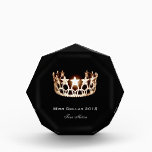 Miss USA style Gold Crown Acrylic Award<br><div class="desc">Acrylic award shown in the octagonal shape and is in black with a Gleaming pageant crown. Shown with fancy script and bold looking text. Customize to your own liking.</div>