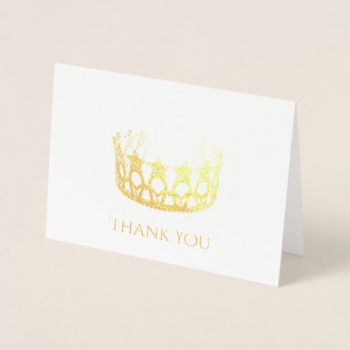 Miss USA Style Gold Foil Star Crown Thank You Card