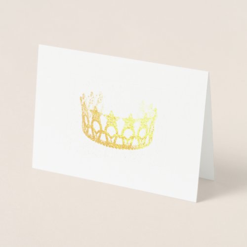 Miss USA Style Gold Foiled Crown Card