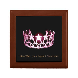 Miss USA style Gold Pageant Crown Trinket Box